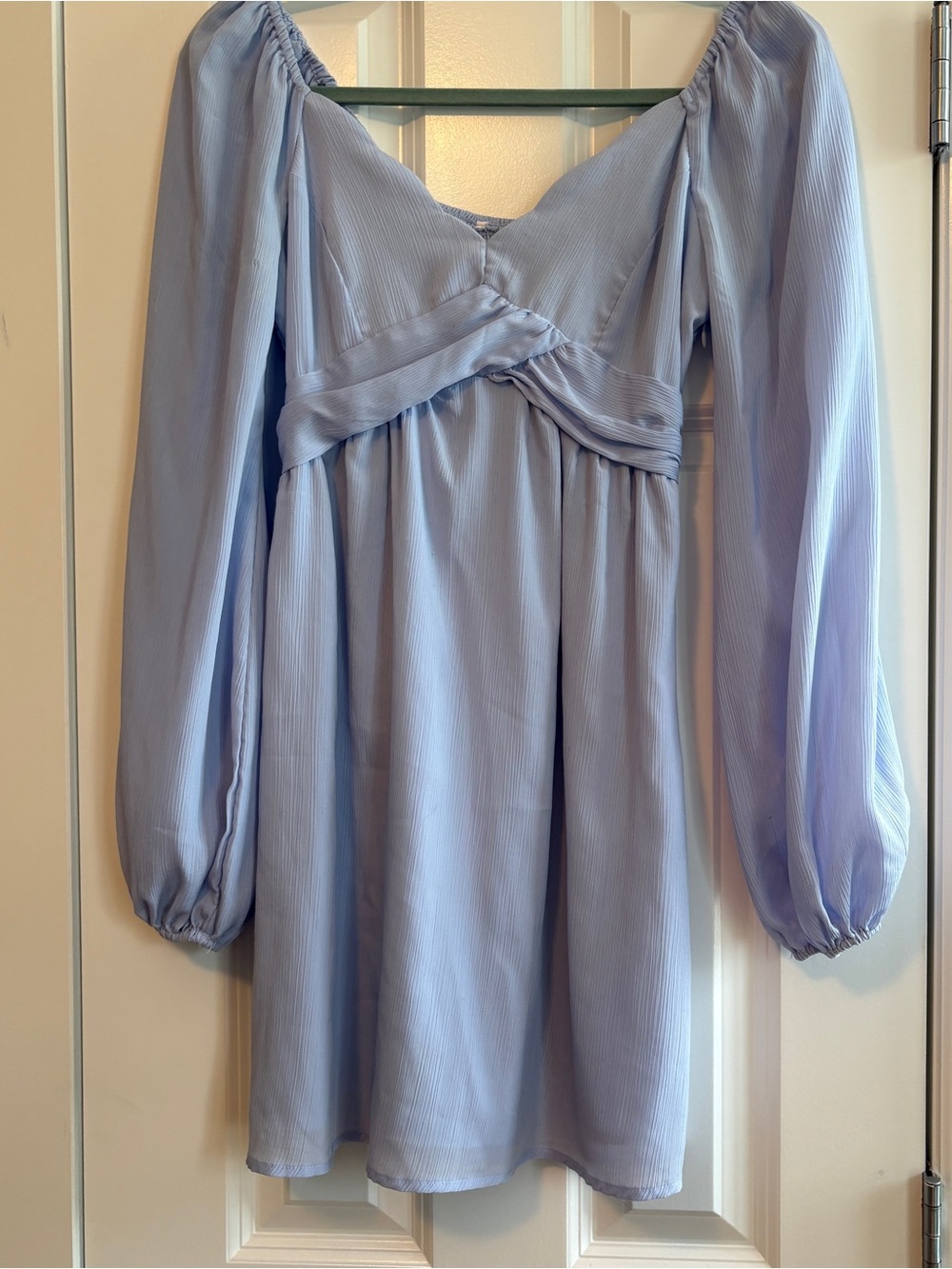 Vestique Purple Long Sleeve Mini Homecoming Dress!